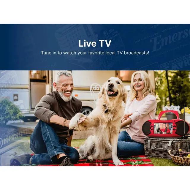 Alt view image 3 of 3 - Emerson 7" Bluetooth TV DVD Boombox Red - Refurbished