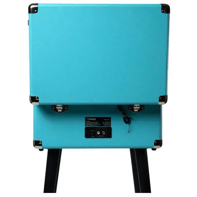 Alt view image 4 of 7 - Victor Andover 5-in-1 Music Center Turquoise - Refurbished