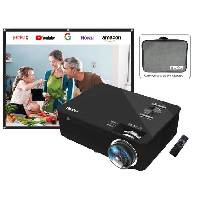 Alt view image 4 of 4 - Naxa 150" Home Theater LCD Projector Kit - Refurbished