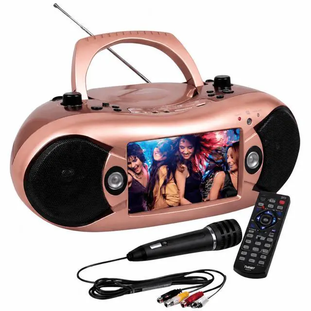 Main image of Naxa 7 Bluetooth TV DVD Boombox with Mic Rose Gold - Refurbished