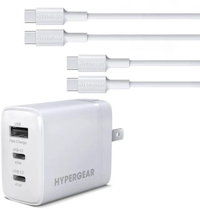 Main image of HyperGear 45W USB-C PD PPS Tri-Port GaN Fast Wall Charger