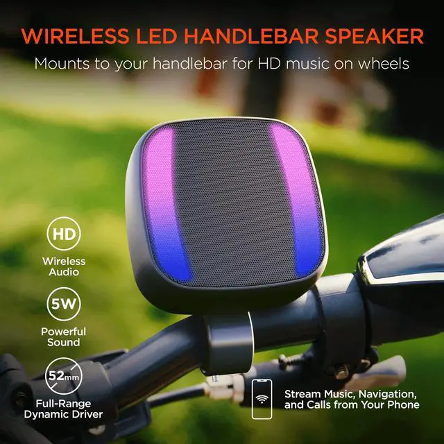 Alt view image 3 of 7 - HyperGear Spin Cycle LED Wireless Bike Speaker