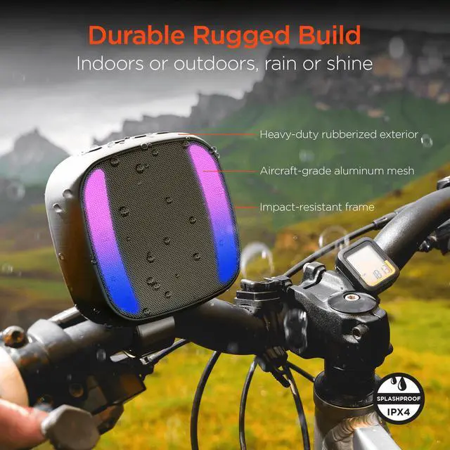 Alt view image 2 of 7 - HyperGear Spin Cycle LED Wireless Bike Speaker
