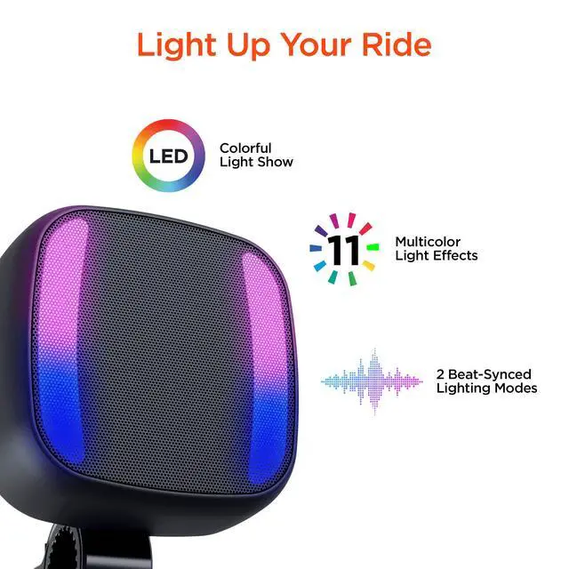 Alt view image 6 of 7 - HyperGear Spin Cycle LED Wireless Bike Speaker