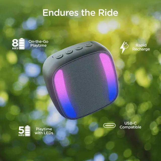 Alt view image 4 of 7 - HyperGear Spin Cycle LED Wireless Bike Speaker