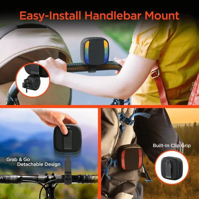 Alt view image 5 of 7 - HyperGear Spin Cycle LED Wireless Bike Speaker