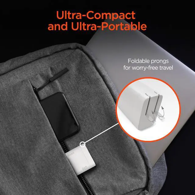 Alt view image 6 of 7 - HyperGear SpeedBoost 45W USB-C PD Tri-Port GaN Fast Wall Charger with PPS