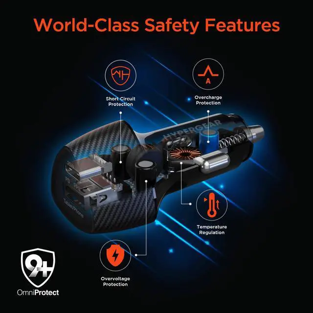 Alt view image 7 of 7 - HyperGear SpeedBoost 25W USB-C PD + 12W USB Fast Car Charger with PPS
