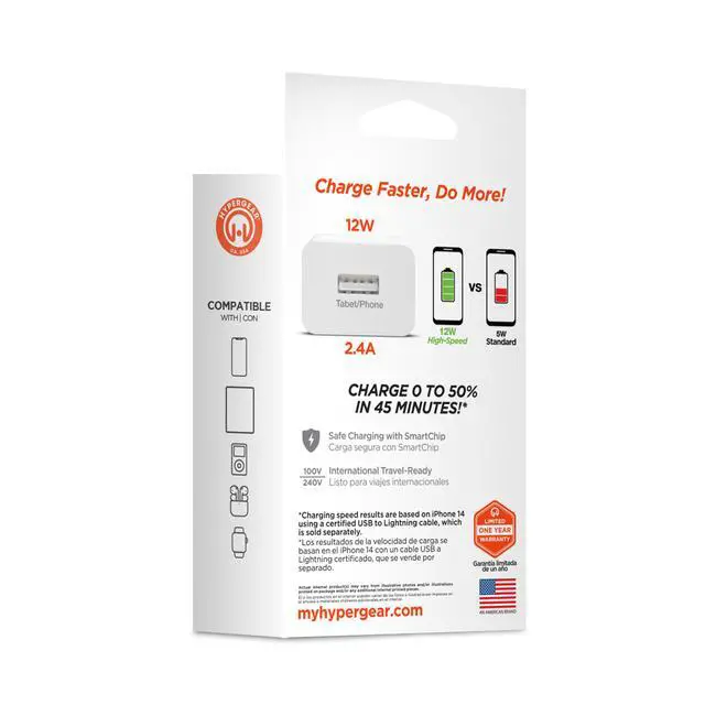 Alt view image 2 of 3 - HyperGear 12W USB Wall Charger
