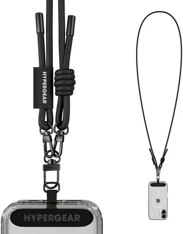 Main image of HyperGear TECHcessories Black Braided Rope Universal Crossbody Phone Strap