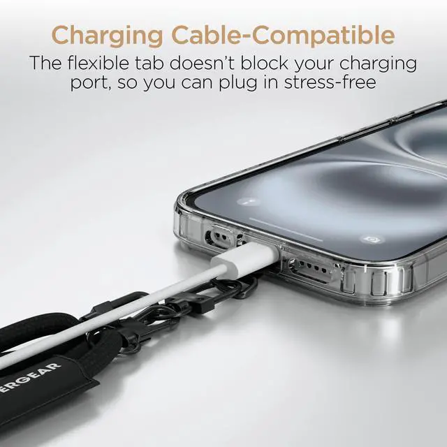 Alt view image 7 of 7 - HyperGear TECHcessories Black Braided Rope Universal Crossbody Phone Strap
