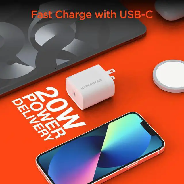 Alt view image 2 of 7 - HyperGear 20W USB-C PD Wall Charger