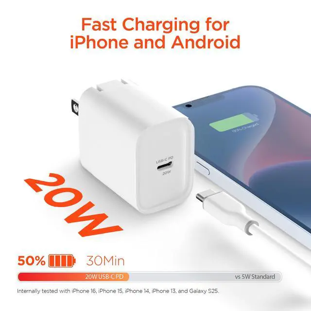 Alt view image 3 of 7 - HyperGear 20W USB-C PD Wall Charger