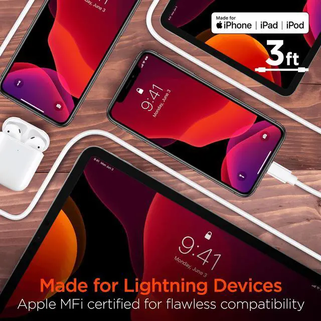 Alt view image 2 of 7 - HyperGear USB to MFi Lightning Rounded Cable 3ft Bulk 200pc Pack