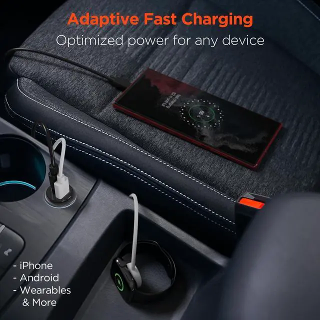 Alt view image 6 of 7 - HyperGear Mini 20W USB-C PD + 18W USB Fast Car Charger Black