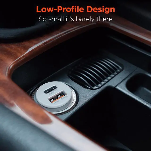 Alt view image 5 of 7 - HyperGear Mini 20W USB-C PD + 18W USB Fast Car Charger White