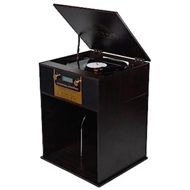 Main image of Victor Boyleston 7-in-1 3-Speed Turntable Music Center Espresso - Refurbished