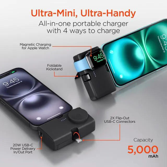 Alt view image 7 of 7 - HyperGear Power Pack Nano 5000mAh Power Bank