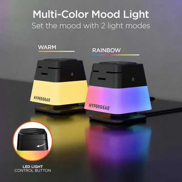 Alt view image 6 of 7 - HyperGear PowerFold Cube RGB 3-in-1 Wireless Charging Stand