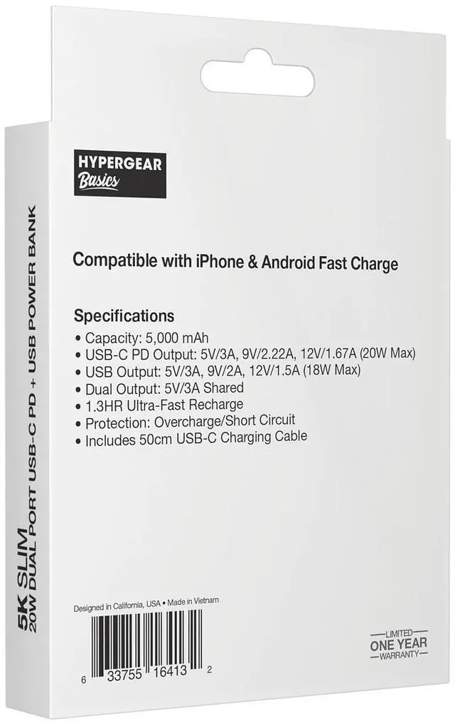 Alt view image 6 of 7 - HyperGear 5000mAh PD20W Dual-Port PowerPack