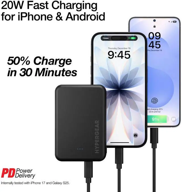 Alt view image 7 of 7 - HyperGear 5000mAh PD20W Dual-Port PowerPack
