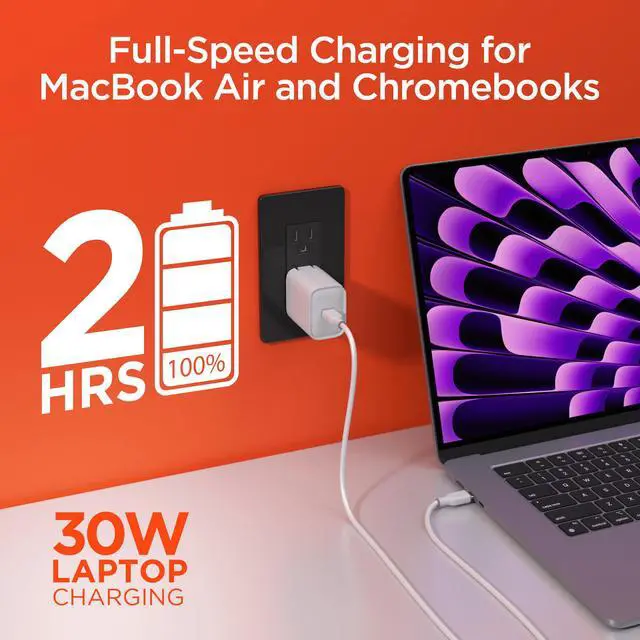 Alt view image 4 of 7 - HyperGear 30W USB-C PD Fast Wall Charger with PPS