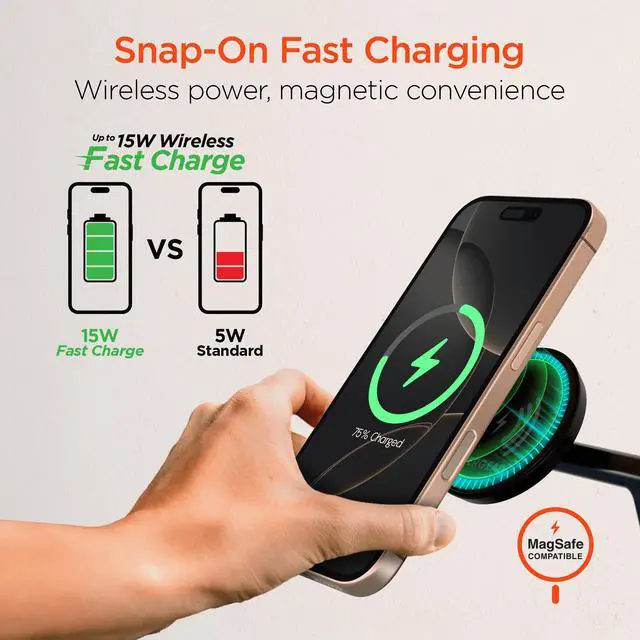 Alt view image 3 of 7 - HyperGear MaxCharge Pro 3-in-1 Magsafe Charging Stand