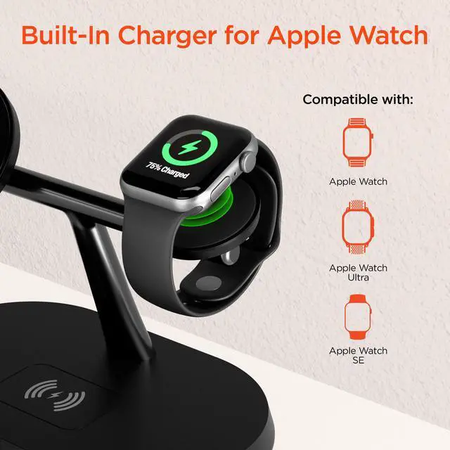 Alt view image 5 of 7 - HyperGear MaxCharge Pro 3-in-1 Magsafe Charging Stand