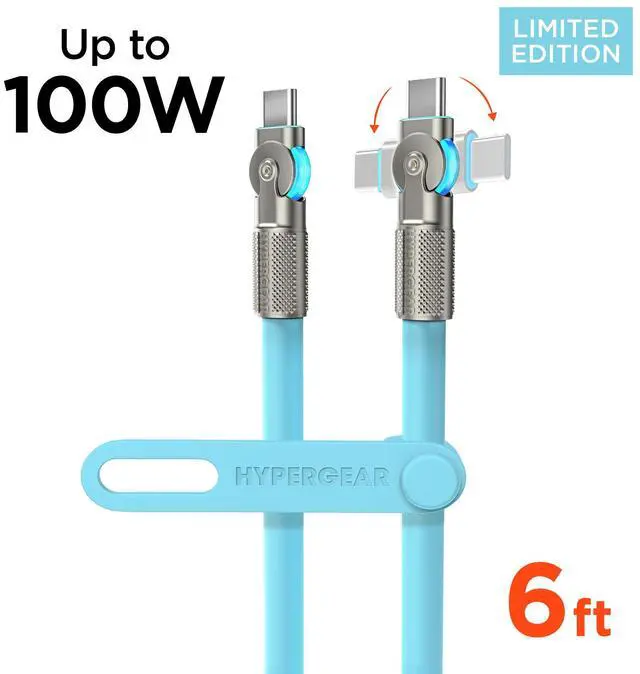 Main image of HyperGear Chunky180° 100W USB-C to USB-C Rugged Fast Charge Cable 6ft