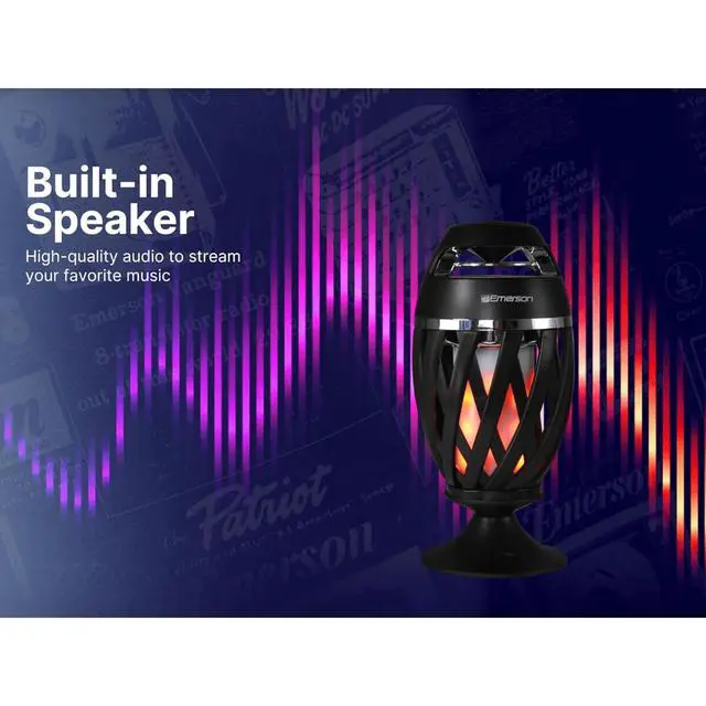 Alt view image 7 of 7 - Emerson Outdoor Flame Light Bluetooth Speaker