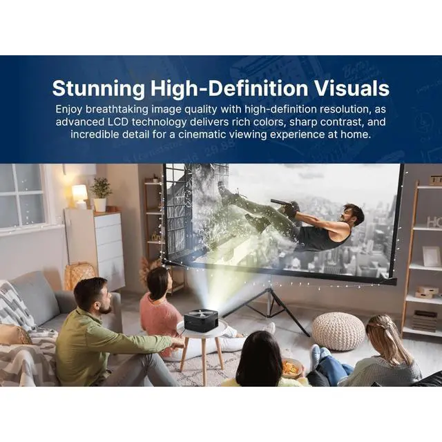 Alt view image 4 of 7 - Emerson 120" Home Theater LCD Projector with Built-In DVD Player