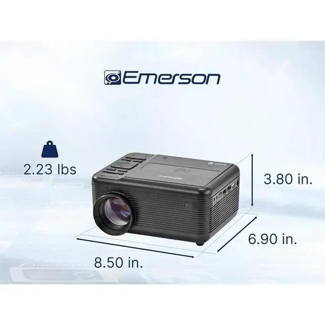Alt view image 4 of 7 - Emerson 120" Home Theater LCD Projector with Built-In TV Tuner and DVD Player