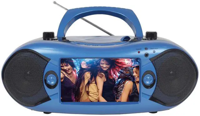 Main image of Emerson 7" Bluetooth DVD Boombox with AMFM Radio & Digital TV - Blue