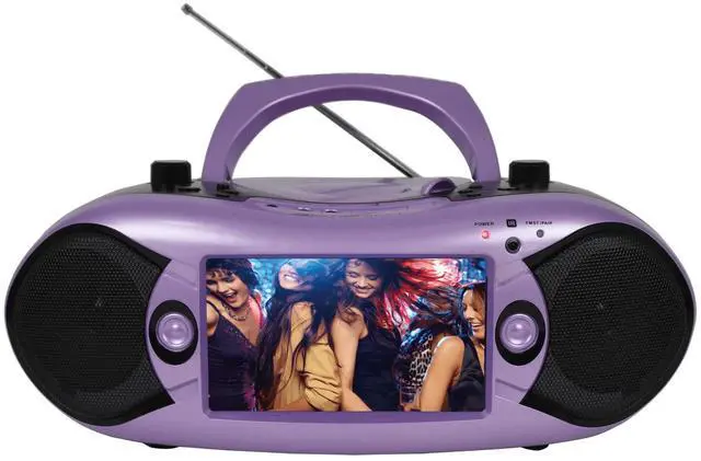 Main image of Emerson 7" Bluetooth DVD Boombox with AMFM Radio & Digital TV - Lilac