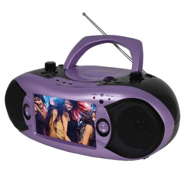 Alt view image 2 of 4 - Emerson 7" Bluetooth DVD Boombox with AMFM Radio & Digital TV - Lilac