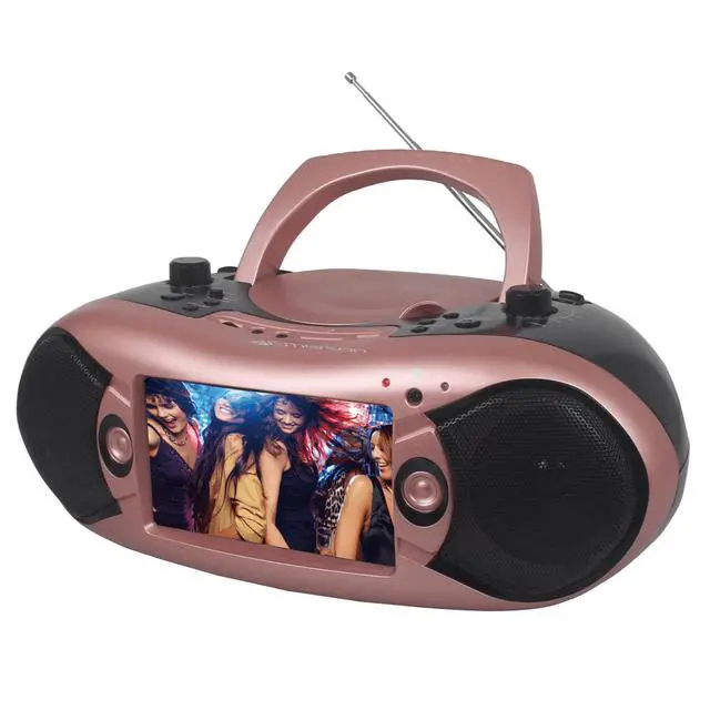 Alt view image 2 of 3 - Emerson 7" Bluetooth DVD Boombox with AMFM Radio & Digital TV - Rose Gold