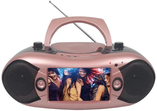 Main image of Emerson 7" Bluetooth DVD Boombox with AMFM Radio & Digital TV - Rose Gold