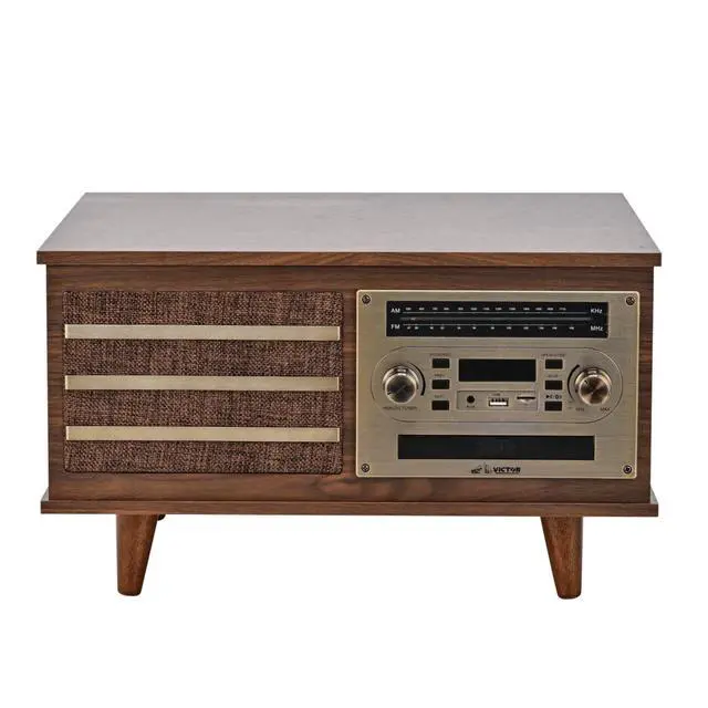 Alt view image 2 of 7 - Victor Monroe 8-in-1 Music Center - Walnut