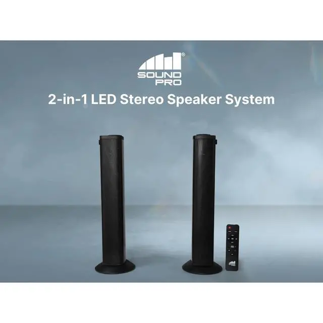 Alt view image 6 of 7 - Naxa SoundPro 2-in-1 LED BT Stereo Speaker System with RGB Lighting Effects
