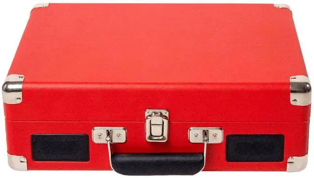 Alt view image 7 of 7 - Victor Metro Dual Bluetooth Suitcase 3-Speed Turntable - Red