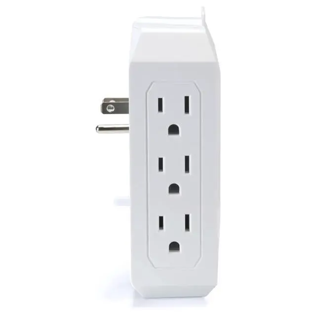 Alt view image 4 of 7 - Emerson 6-Outlet + USB Wall Charger with Surge Protection and LED Lighting