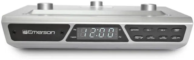 Main image of Emerson Under Cabinet FM Radio w Bluetooth, Station Memory and Clock with Timer