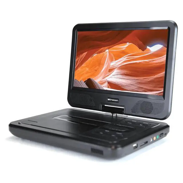 Alt view image 3 of 7 - Emerson 10" DVD Player with Built-In Speaker, Swivel Screen & Multi-Media Input