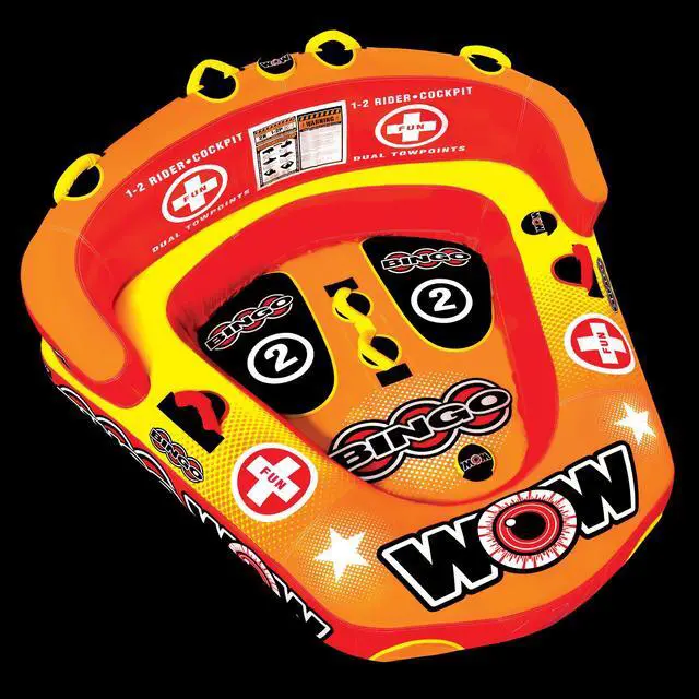 Alt view image 2 of 12 - WOW Sports Bingo 2 Person Towable Water Tube For Pool And Lake (14-1060)