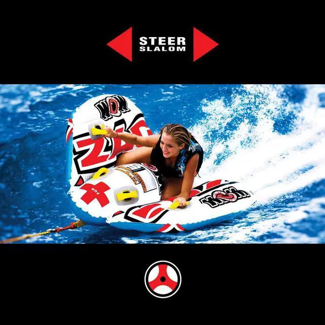 Alt view image 7 of 7 - WOW Sports Zig Zag 1 Person Steerable And Towable Water Tube For Pool And Lake  (12-1050)