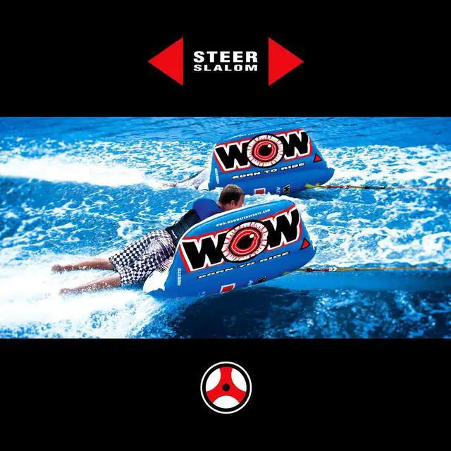 Alt view image 5 of 7 - WOW Sports Zig Zag 1 Person Steerable And Towable Water Tube For Pool And Lake  (12-1050)