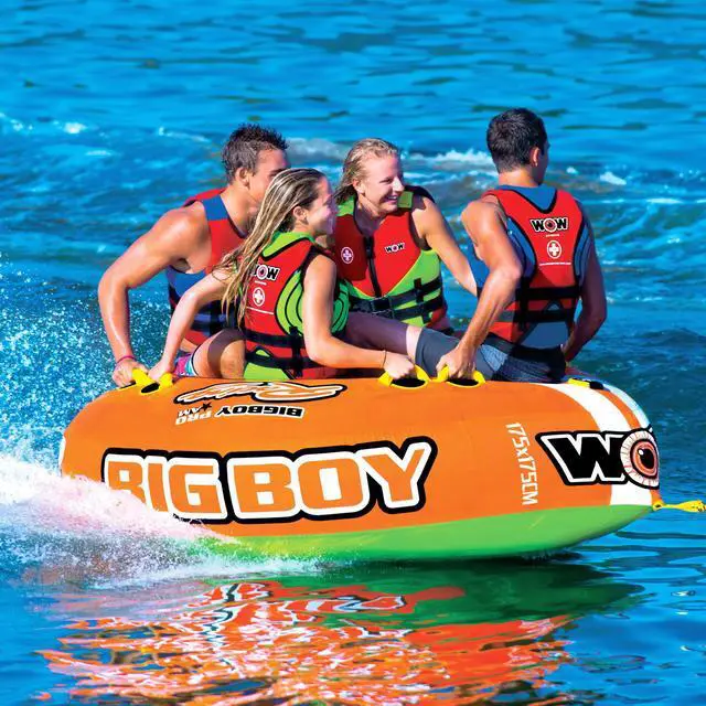 Alt view image 2 of 7 - WOW Sports Big Boy Racing 1-4 Person Towable Water Tube For Pool And Lake (15-1130)