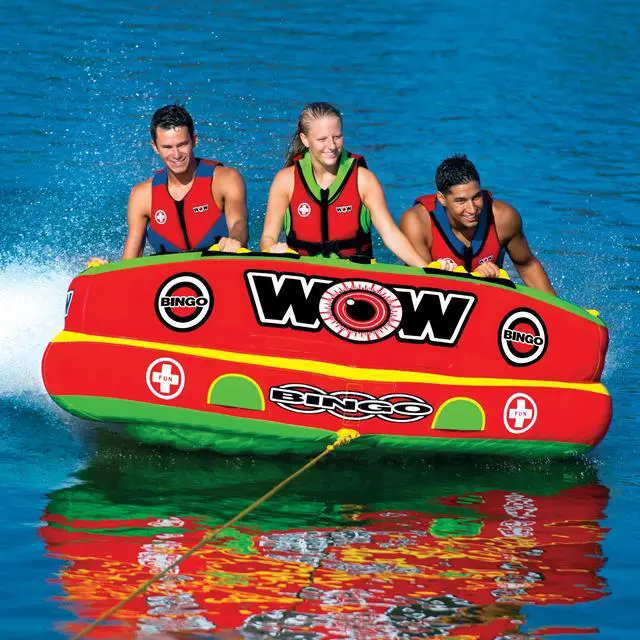Alt view image 5 of 7 - WOW Sports Bingo 1-3 Person Towable Water Tube For Pool And Lake (14-1070)