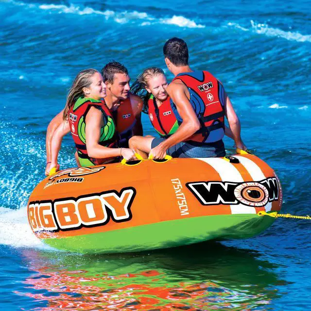 Alt view image 4 of 7 - WOW Sports Big Boy Racing 1-4 Person Towable Water Tube For Pool And Lake (15-1130)