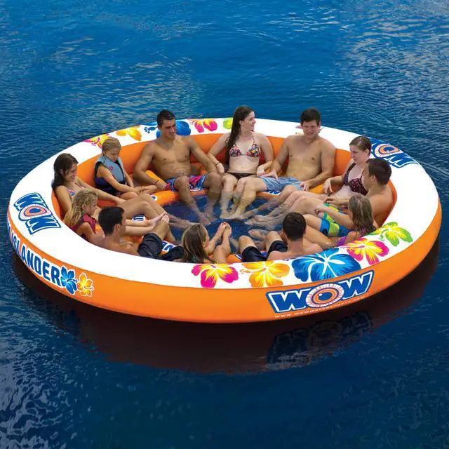 Alt view image 4 of 4 - WOW Sports Floating 12 Person Water Lounge And Island - Stadium Islander (14-2090)